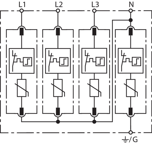Basic circuit diagram DG MU 3PY ... 4W+G
