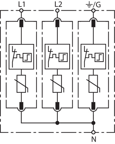 Basic circuit diagram DG MU SPN ... 3W+G