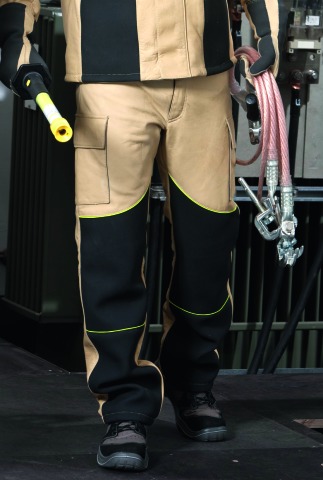 Trousers with adjustable belt and useful leg pockets