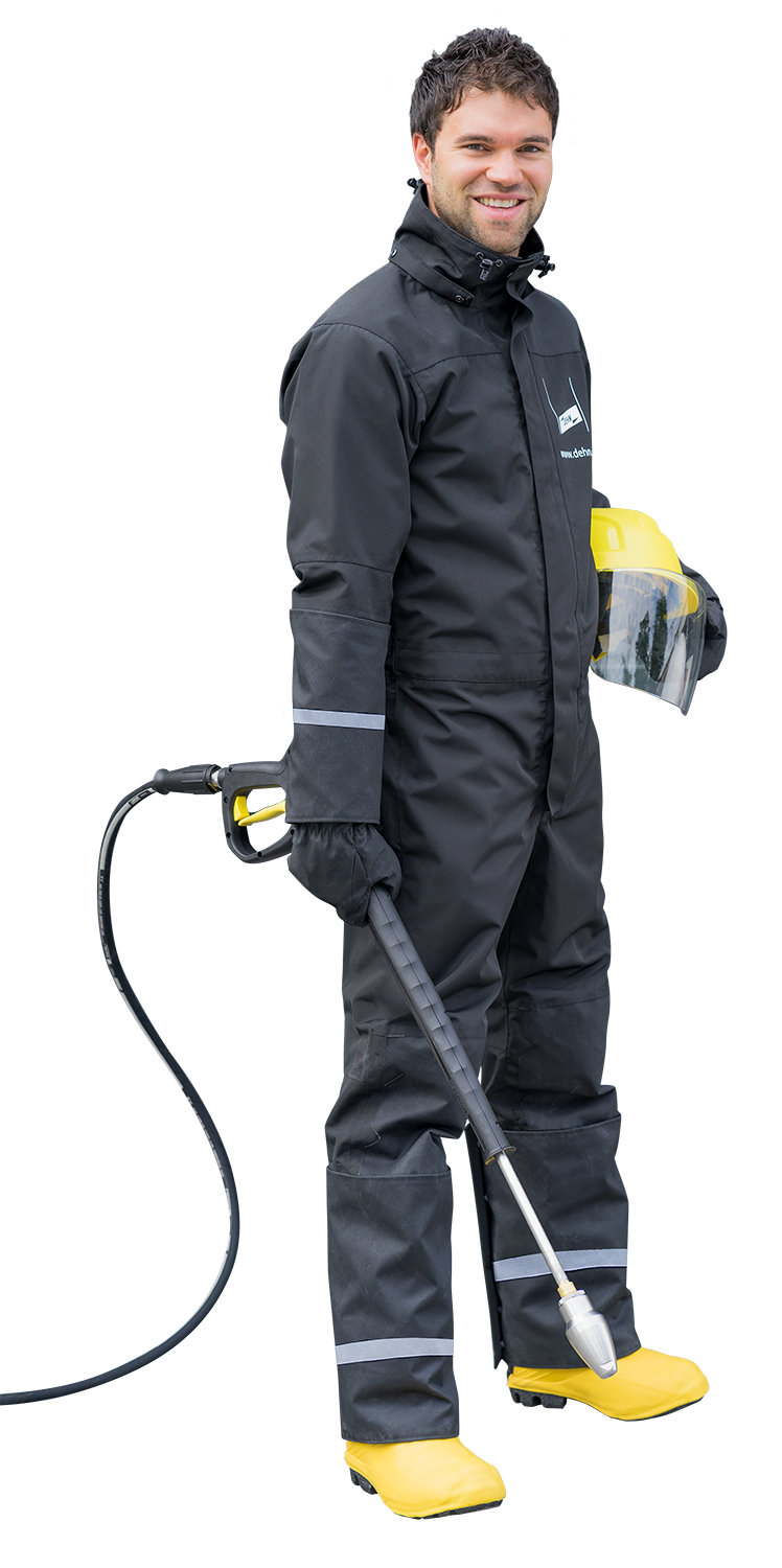Personal protective equipment when working with DYNAJET high-pressure  cleaners